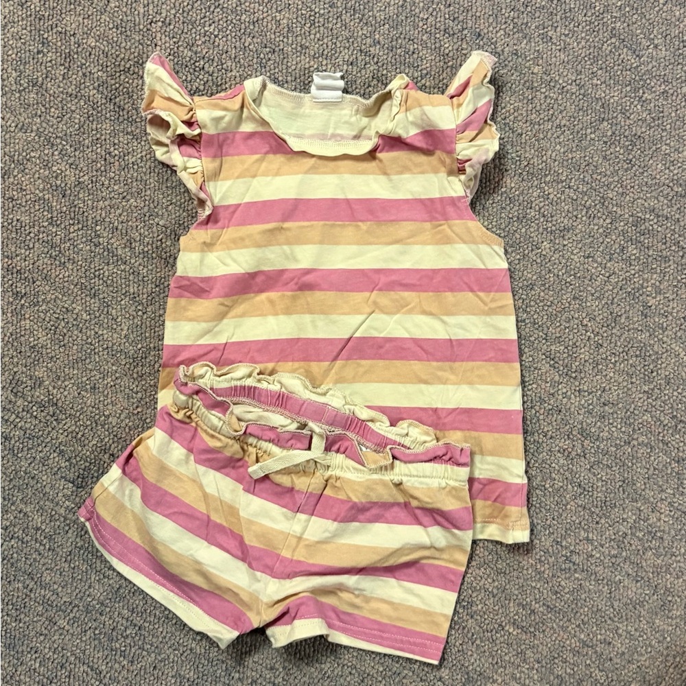 H&M Pink and Yellow Striped Toddler Set